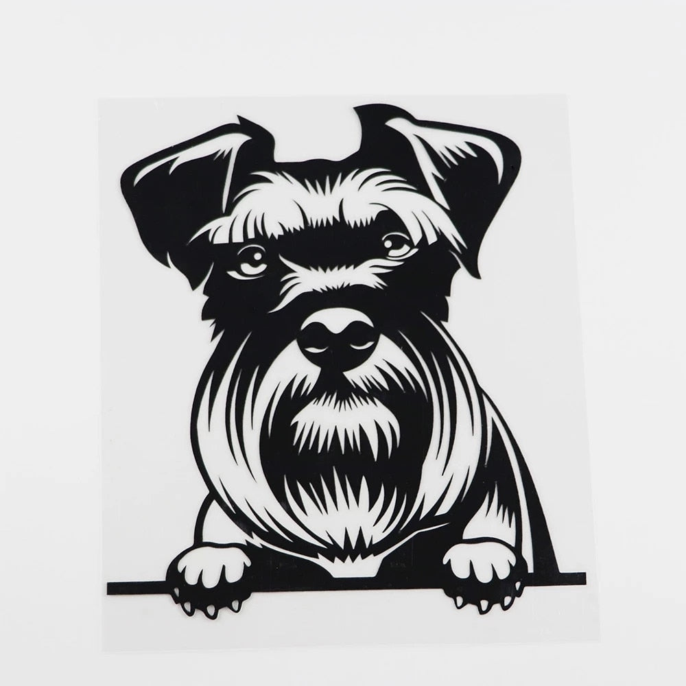 Schnauzer Dog Waterproof Vinyl Car Peeker Sticker