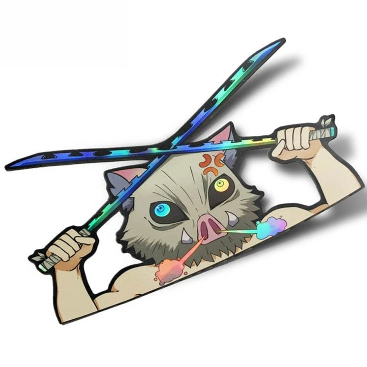 Demon Slayer 'Inosuke | Angry' Vinyl Car Peeker Sticker
