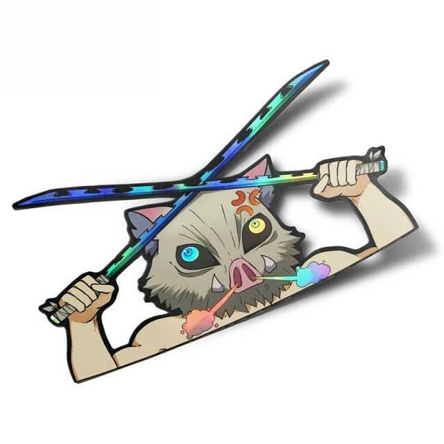 Demon Slayer 'Inosuke | Angry' Vinyl Car Peeker Sticker