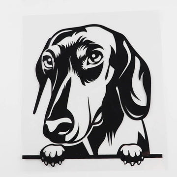 Dachshund Vinyl Car Peeker Sticker