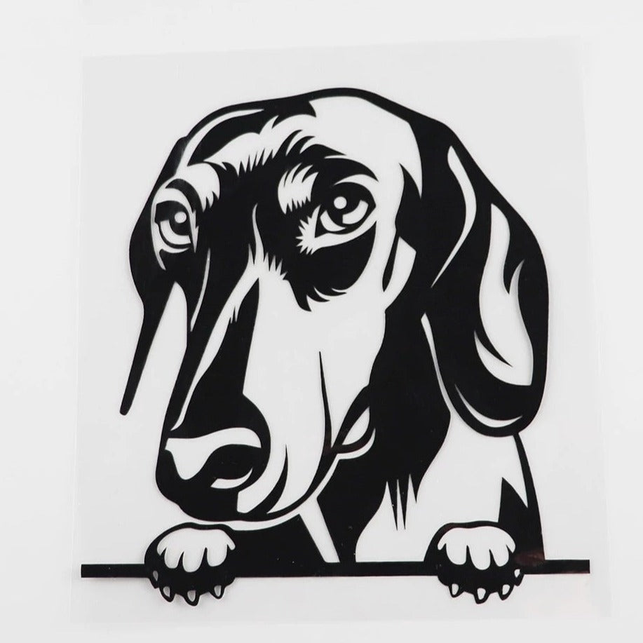Dachshund Vinyl Car Peeker Sticker