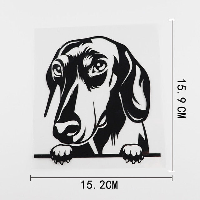 Dachshund Vinyl Car Peeker Sticker