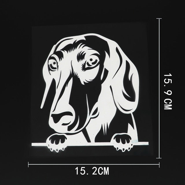 Dachshund Vinyl Car Peeker Sticker