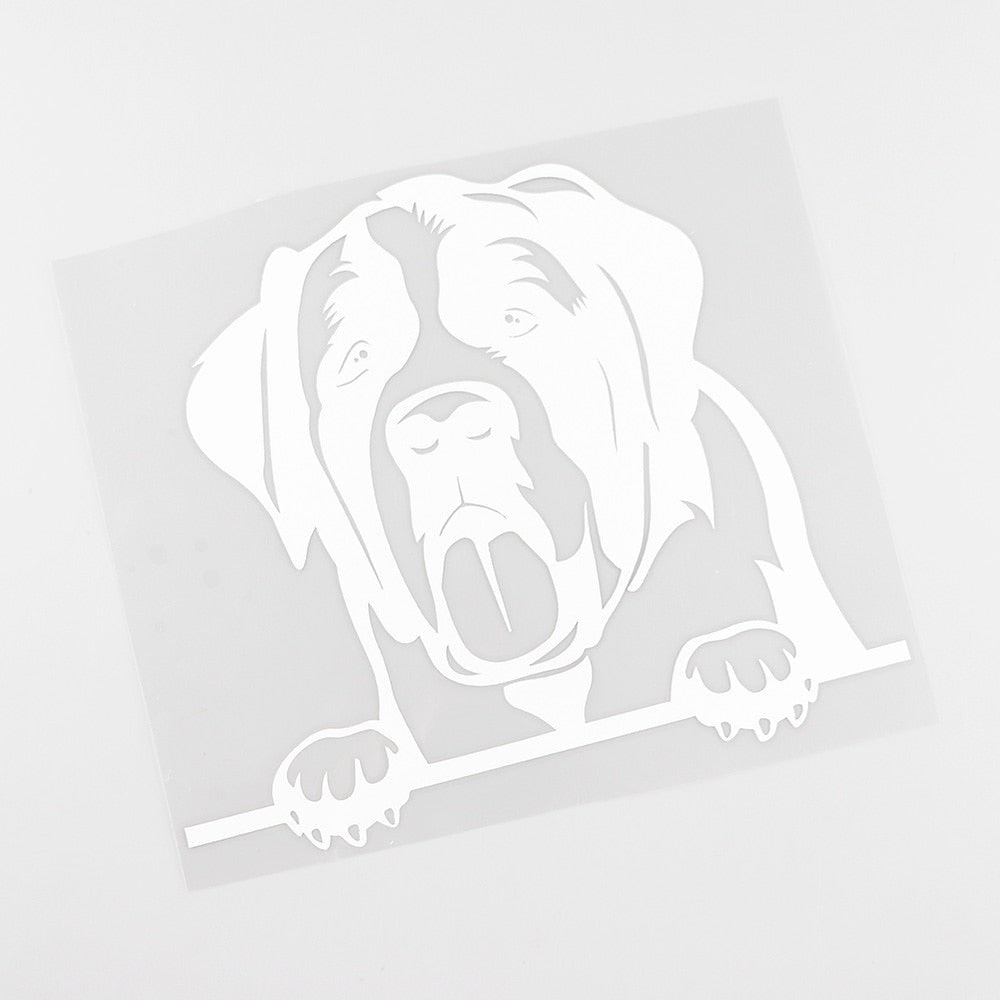 St. Bernard Vinyl Car Peeker Sticker