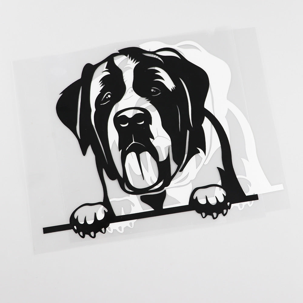 St. Bernard Vinyl Car Peeker Sticker