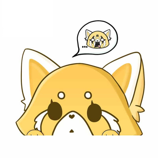 Aggretsuko 'Retsuko | Crying' Vinyl Car Peeker Sticker