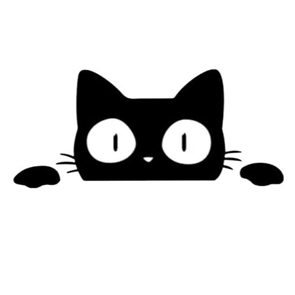 Black Cat 'Whiskers' Vinyl Car Peeker Sticker