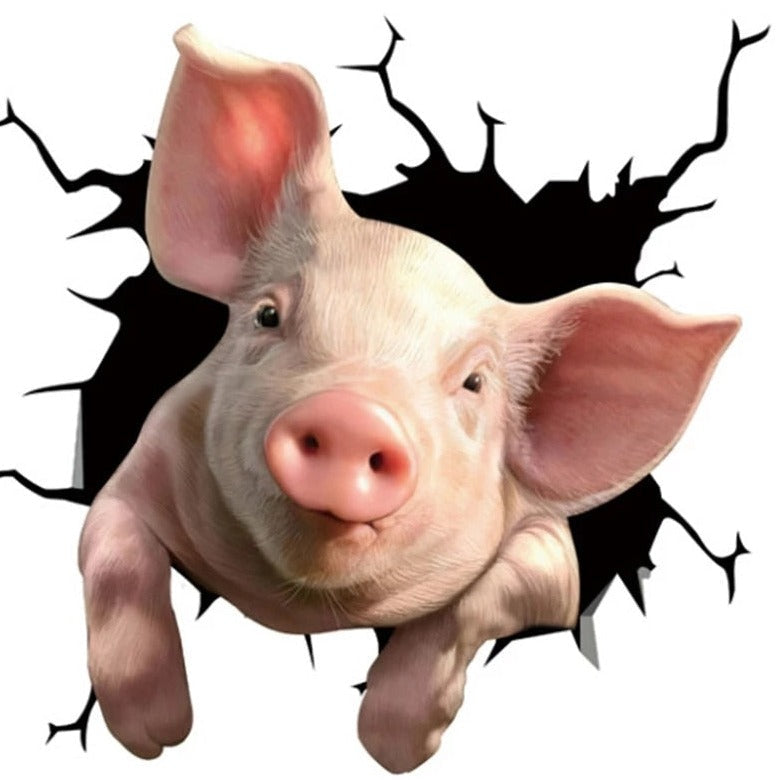 Chubby Pig Car Window Vinyl Sticker