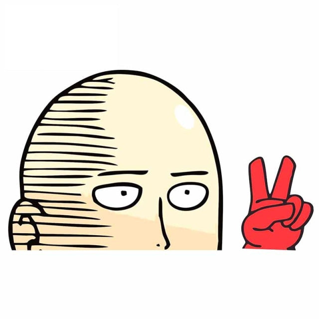 One-Punch Man 'Saitama | Peace Sign' Vinyl Car Peeker Sticker