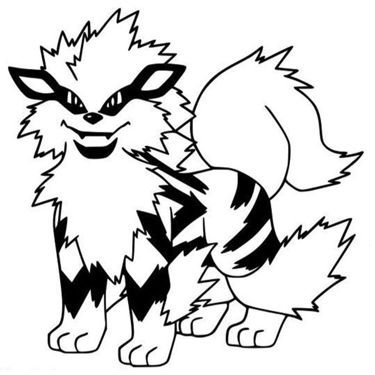 Pokémon 'Arcanine | Standing | Black' Car Sticker