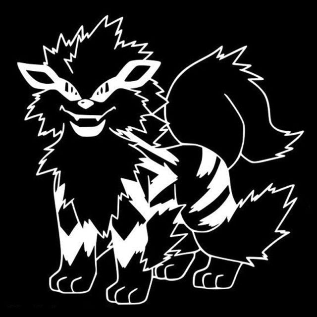 Pokémon 'Arcanine | Standing | Silver' Vinyl Car Sticker