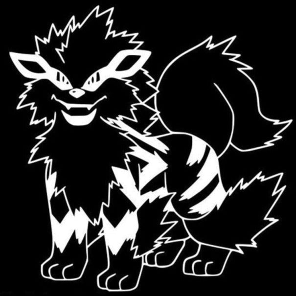 Pokémon 'Arcanine | Standing | Silver' Vinyl Car Sticker