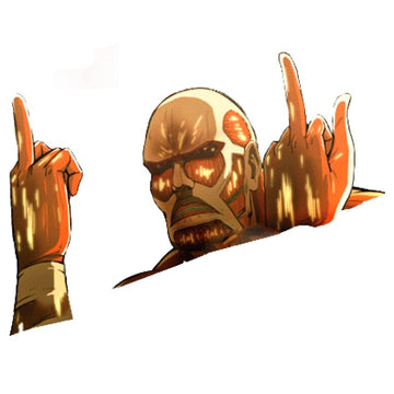 Attack on Titan 'Colossal Titan | F U' Vinyl Car Sticker