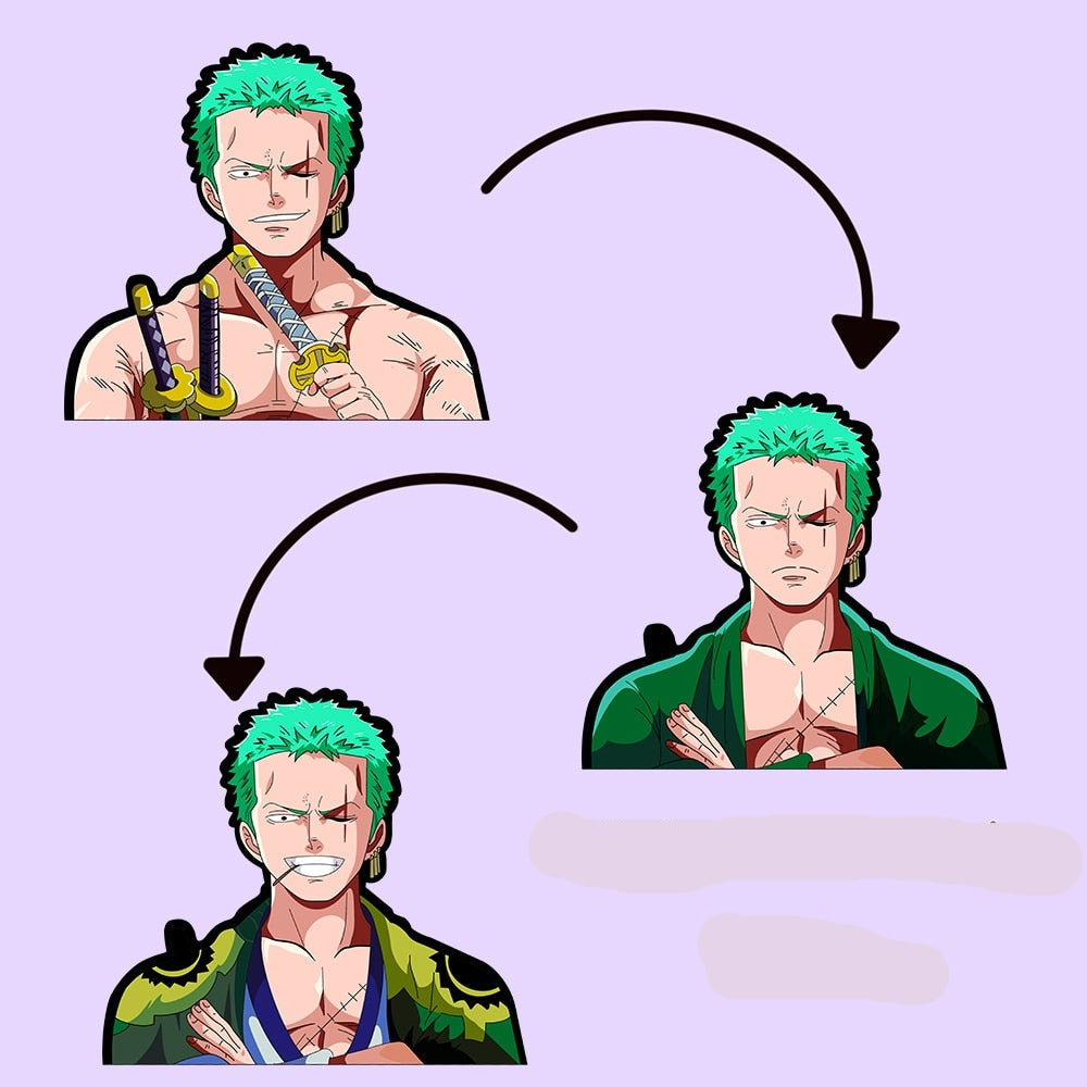 One Piece 'Roronoa Zoro' Vinyl Car 3D Motion Sticker