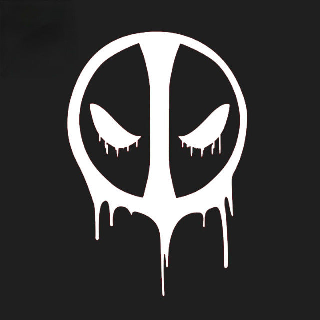 Deadpool 'Bleeding Logo | White' Vinyl Car Sticker