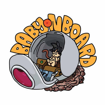 Dragon Ball Z 'Son Goku | Spaceship | Baby On Board' Vinyl Car Sticker