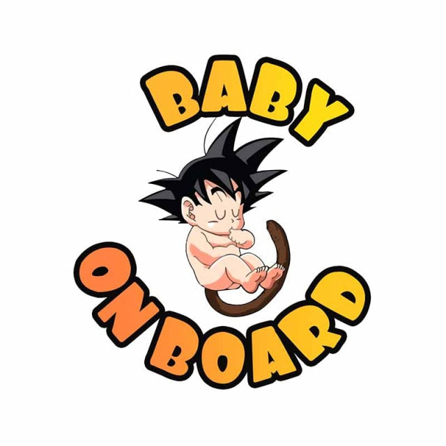 Dragon Ball Z 'Son Goku | Thumb Sucking | Baby On Board' Vinyl Car Sticker