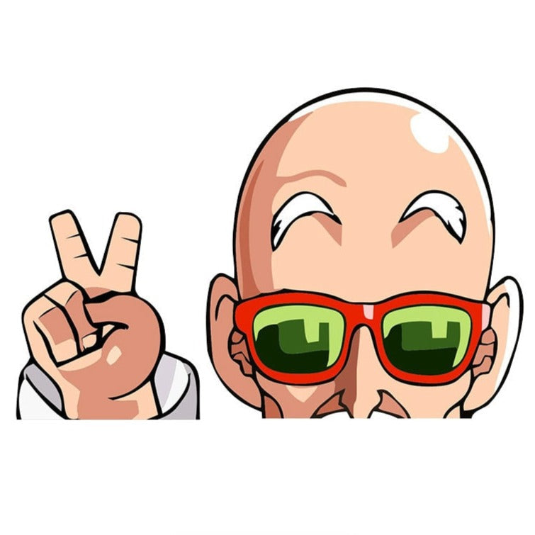Dragon Ball Z 'Master Roshi | Peace Sign' Vinyl Car Peeker Sticker