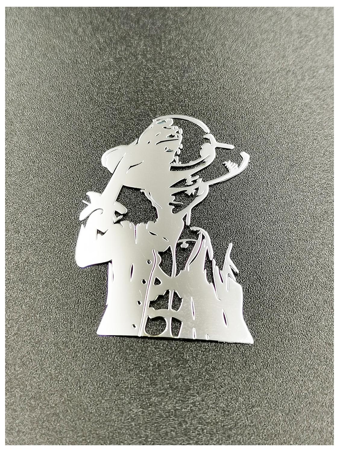 One Piece 'Luffy Holding Hat | Set of 2' Metal Car Sticker