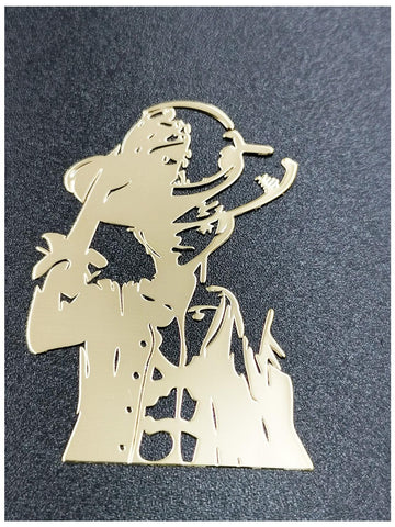 One Piece 'Luffy Holding Hat | Set of 2' Metal Car Sticker