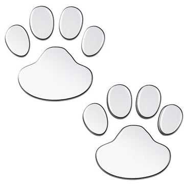 Cute Dog Paws 'Silver' Vinyl Car Sticker