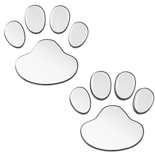 Cute Dog Paws 'Silver' Vinyl Car Sticker