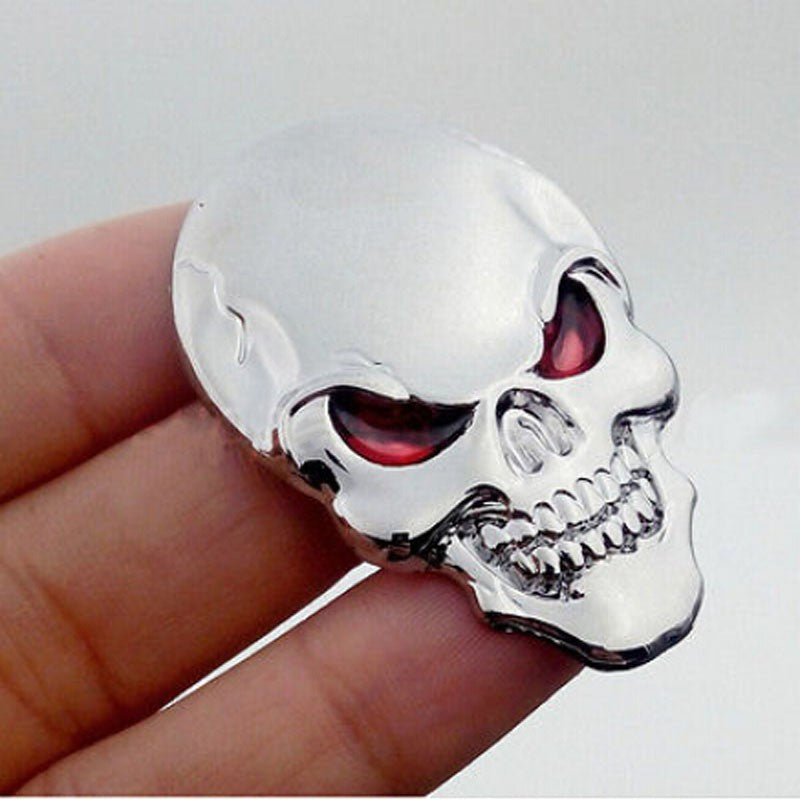 Skull 'Fierce | 2.0 | Set of 2' Metal Car Stickers