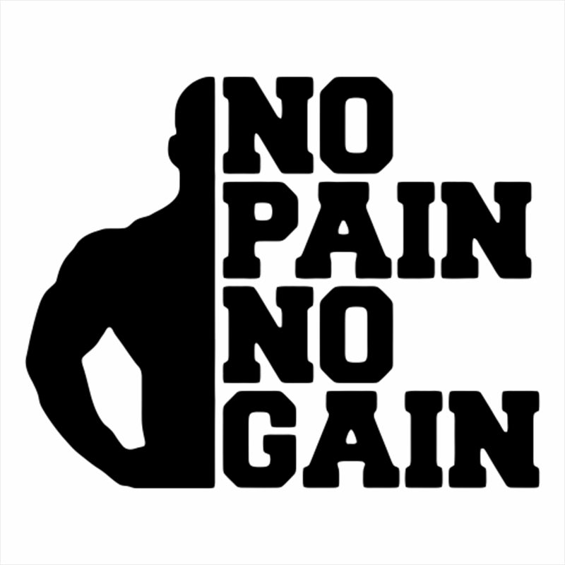 Motivational Quote 'No Pain No Gain' Vinyl Car Sticker
