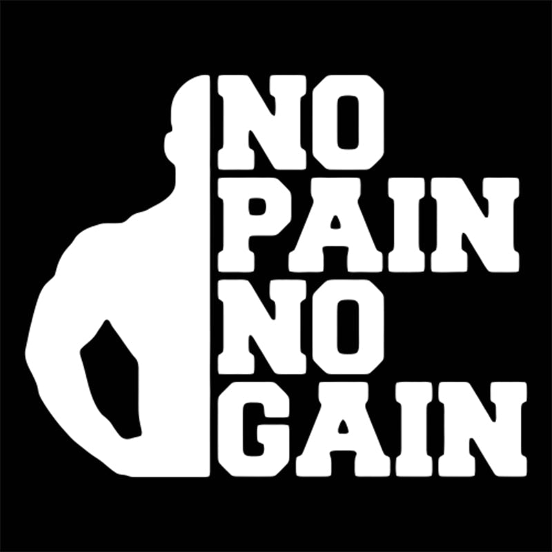 Motivational Quote 'No Pain No Gain' Vinyl Car Sticker