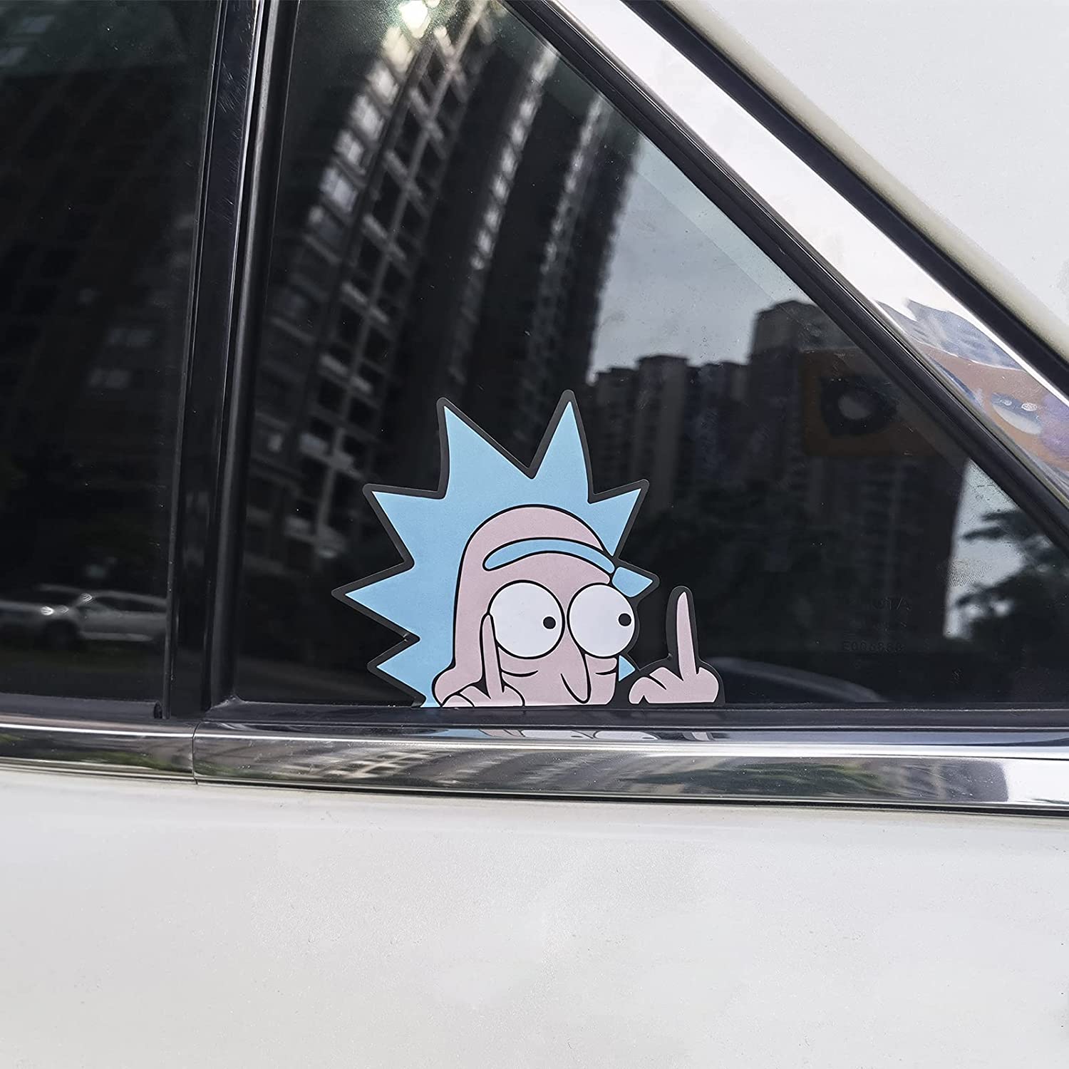Rick and Morty 'F U' Vinyl Car Peeker Sticker