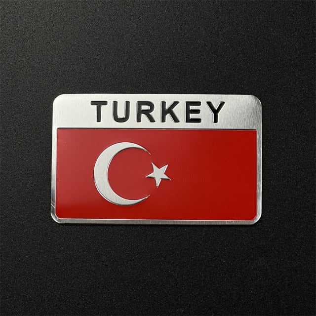 Flag 'Turkey' Metal Car Sticker