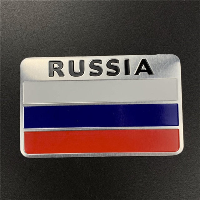 Flag 'Russia' Metal Car Sticker