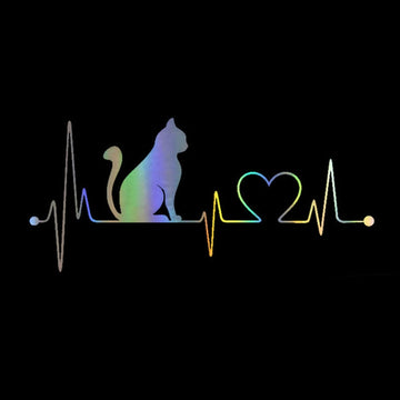 Cat Heartbeat Lifeline Vinyl Car Sticker