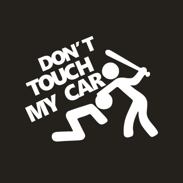 Don't Touch My Car 'Hitting Baseball Bat' Vinyl Car Sticker
