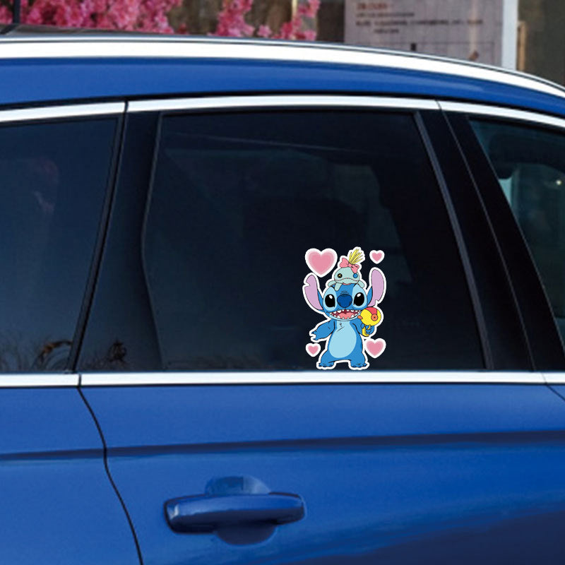 Lilo & Stitch 'Stitch & Scrump Doll | Playing | Hearts' Vinyl Car Sticker