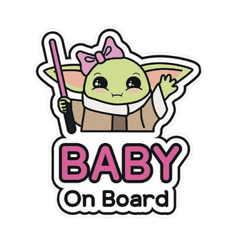 Star Wars 'Baby Girl Yoda | Pink Bow Tie | Baby On Board' Vinyl Car Sticker