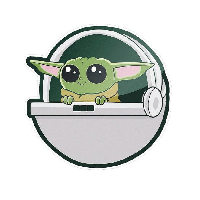 Star Wars 'Baby Yoda | Looking | Spaceship' Vinyl Car Peeker Sticker