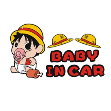 One Piece 'Luffy | Baby In Car | Pacifier' Vinyl Car Sticker