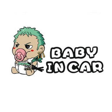One Piece 'Zoro | Baby In Car | Pacifier' Vinyl Car Sticker