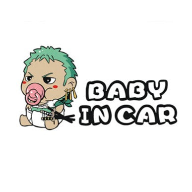 One Piece 'Zoro | Baby In Car | Pacifier' Vinyl Car Sticker