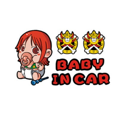 One Piece 'Nami | Baby In Car | Pacifier' Vinyl Car Sticker