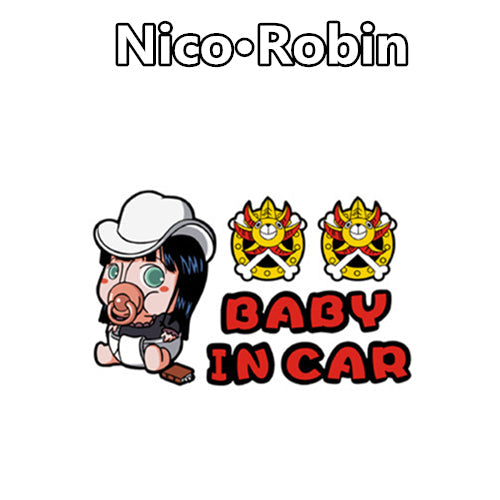 One Piece 'Nico Robin | Baby In Car | Pacifier' Vinyl Car Sticker