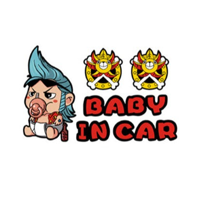 One Piece 'Franky | Baby In Car | Pacifier' Vinyl Car Sticker
