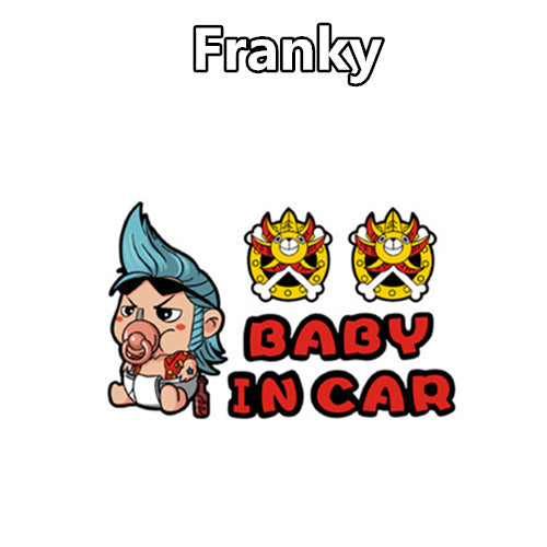 One Piece 'Franky | Baby In Car | Pacifier' Vinyl Car Sticker