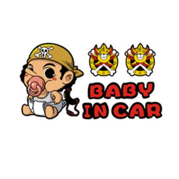 One Piece 'Usopp | Baby In Car | Pacifier' Vinyl Car Sticker