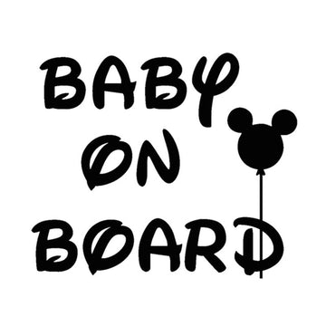 Mickey Mouse 'Baby On Board | Mickey Balloon | 4.0' Vinyl Car Sticker