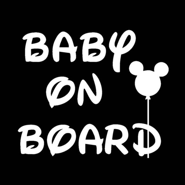 Mickey Mouse 'Baby On Board | Mickey Balloon | 1.0' Vinyl Car Sticker