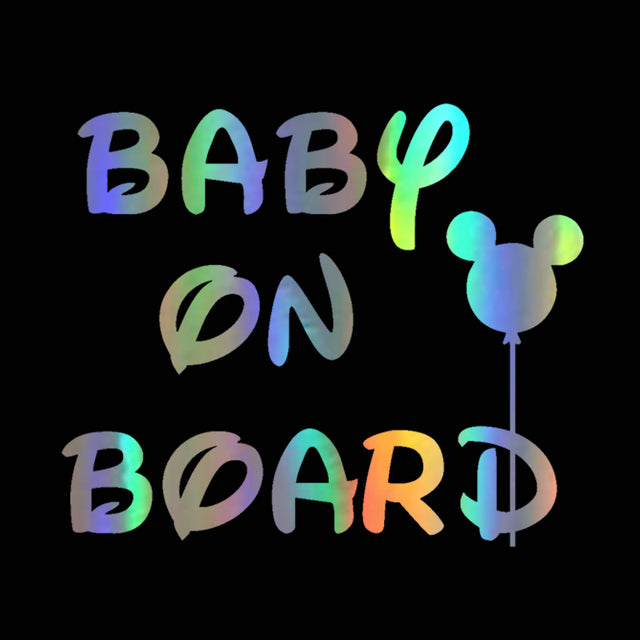 Mickey Mouse 'Baby On Board | Mickey Balloon | 3.0' Vinyl Car Sticker
