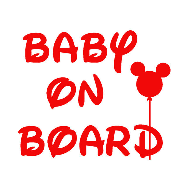 Mickey Mouse 'Baby On Board | Mickey Balloon | 2.0' Vinyl Car Sticker