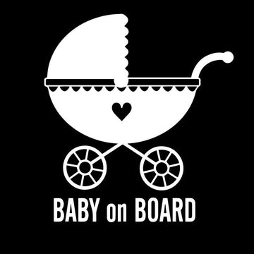 Cute 'Baby On Board | Baby Carriage | 2.0' Vinyl Car Sticker